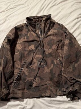 424 on Fairfax Shikamaru hand painted camo anorak jacket